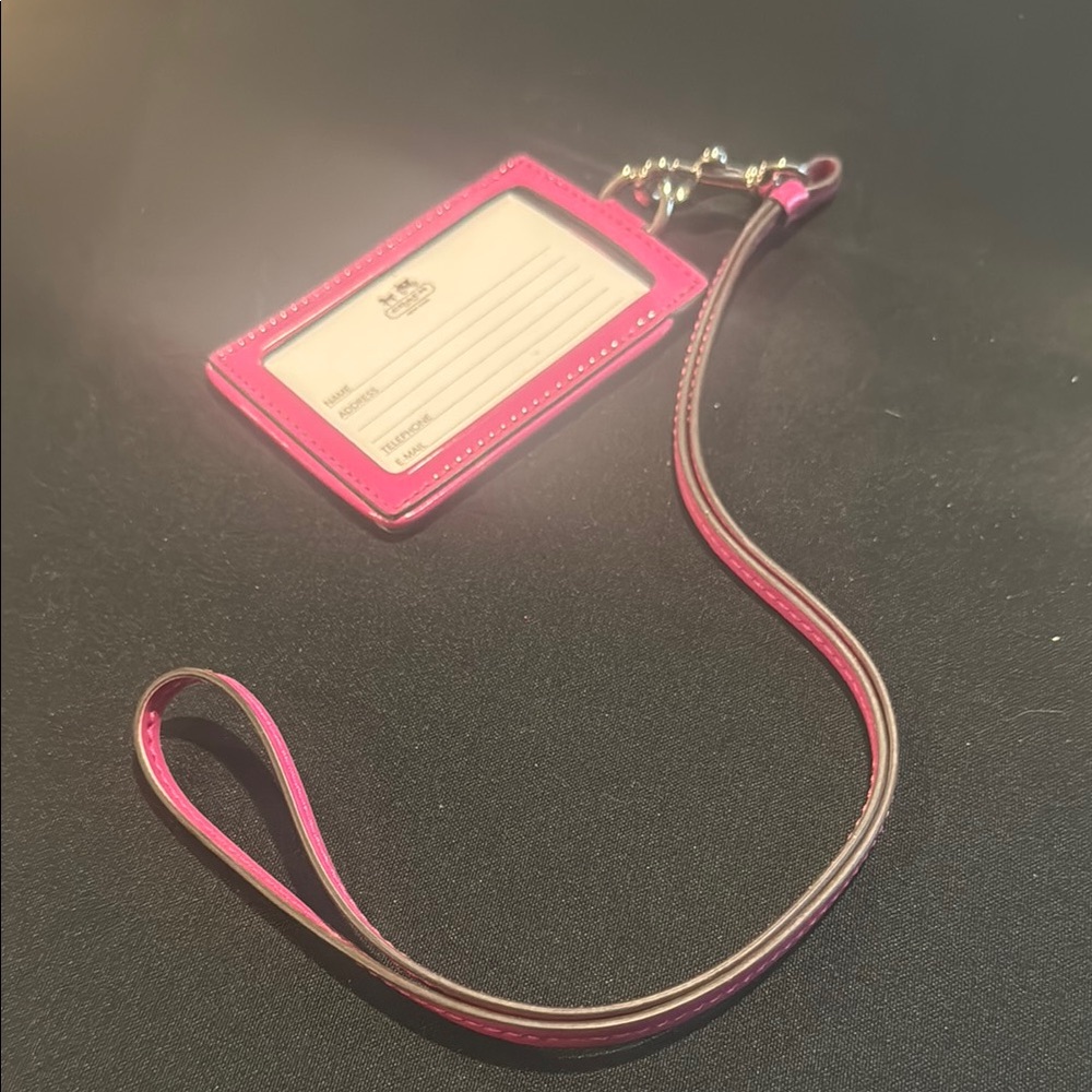 Coach Pink ID Lanyard